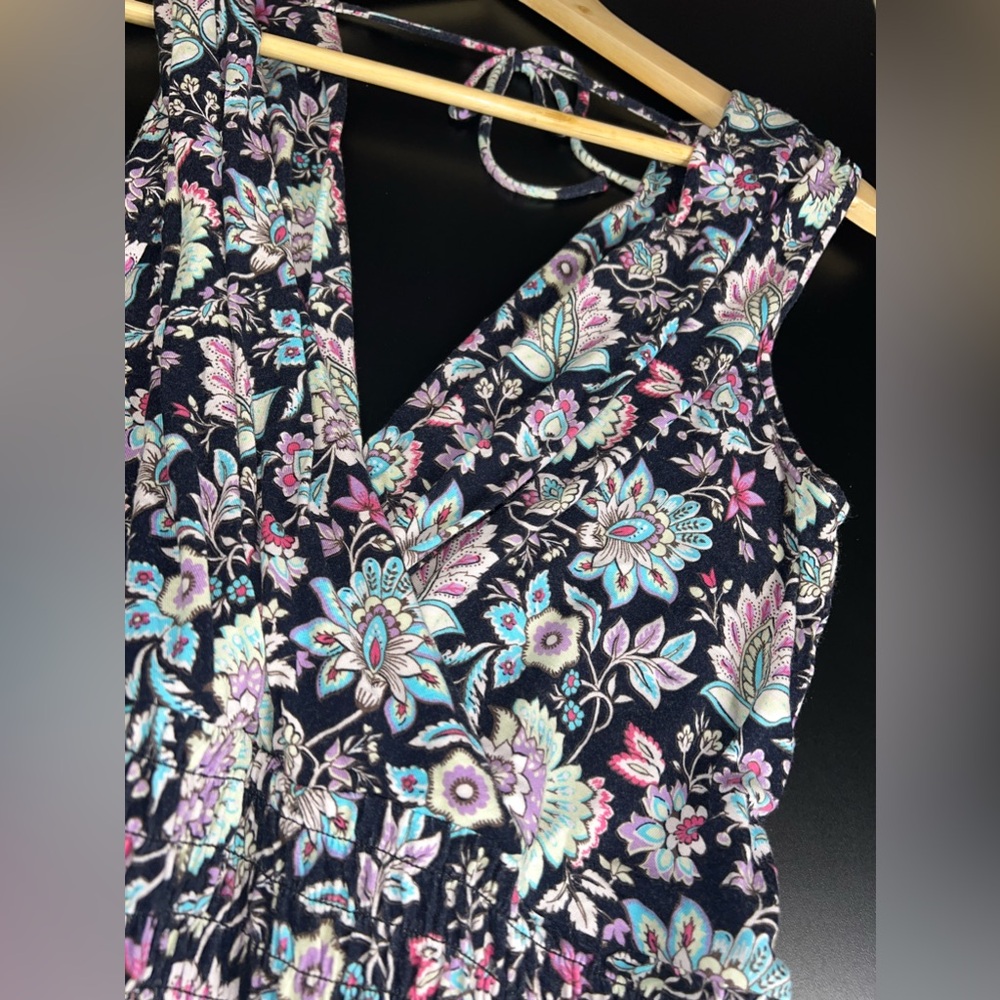 Lane Bryant Floral Front & Back V neck Smocked bottom top Size 18/20 GUC - Picture 3 of 6